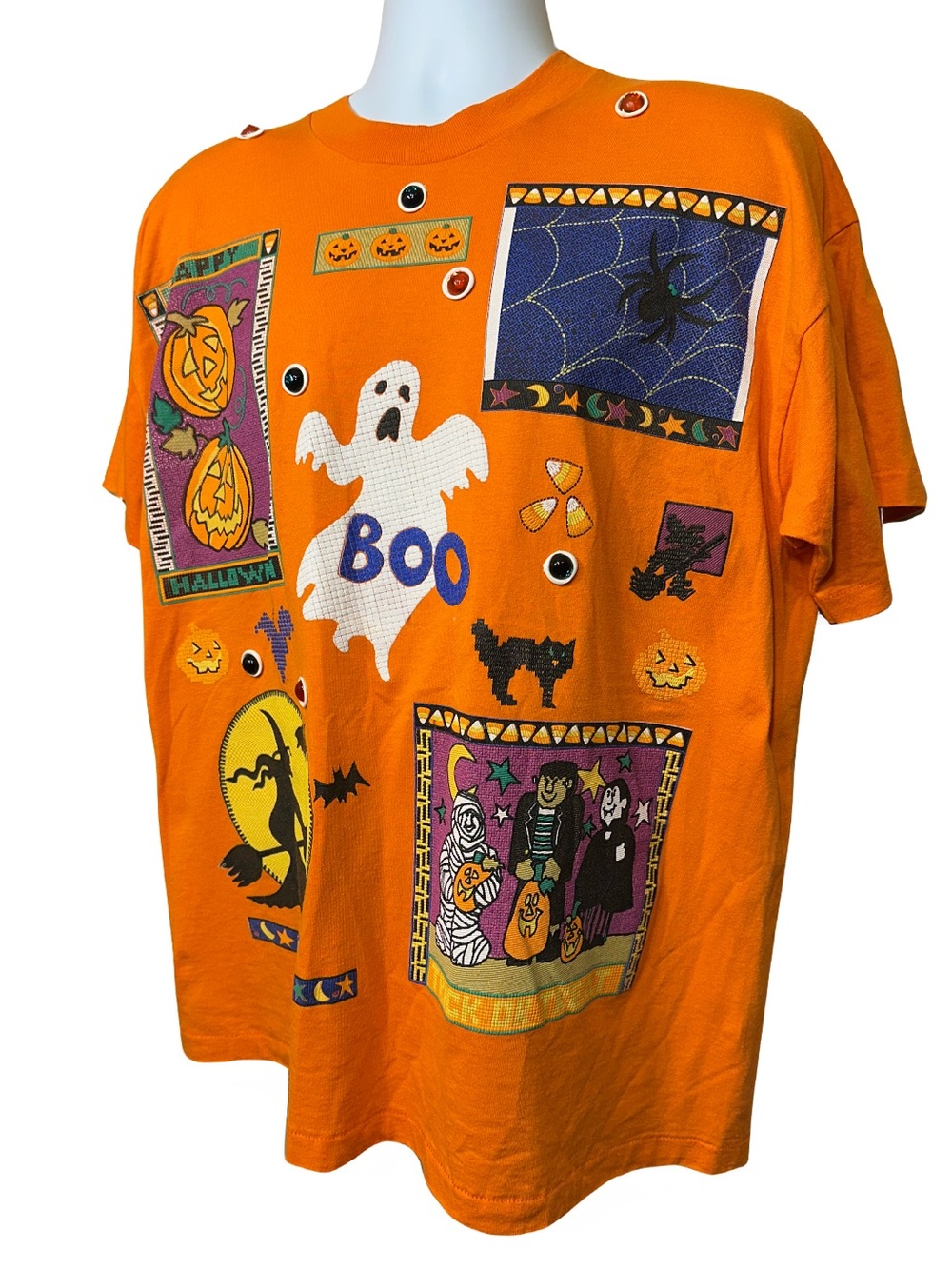 Vintage 90s Halloween Single Stitch T-Shirt One Size Made in USA - Picture 2 of 10